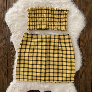 Romwe plaid two piece set